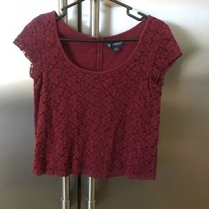 Maroon floral top